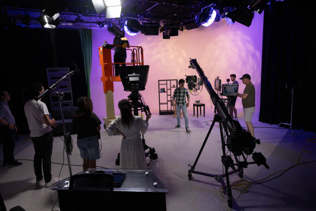 Behind the scenes of a TV production