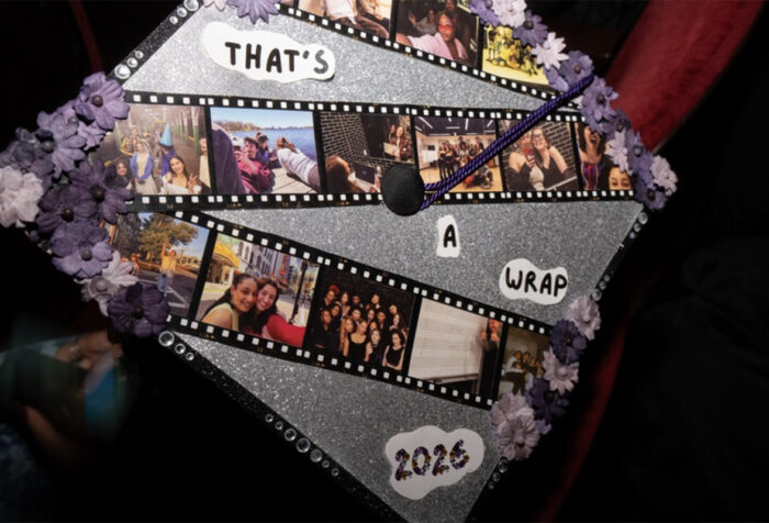The top of a mortar board says "That's a wrap 2026"