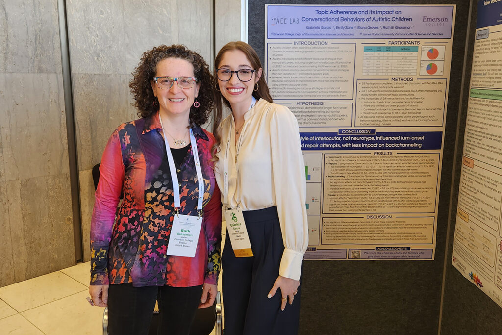 Ruth Grossman and Gabriela Garcia in front of a research poster