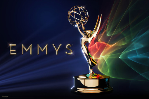 An Emmy Award and text that reads Emmys