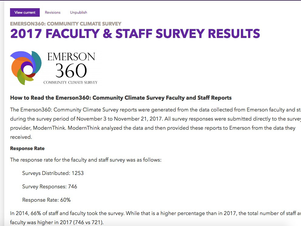 Screen shot of Emerson360 page