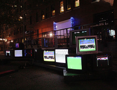 TV sets at Electric Pilgrim event