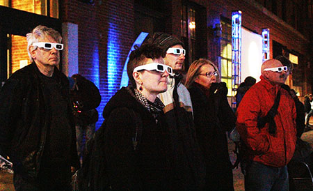 People wearing 3D glasses