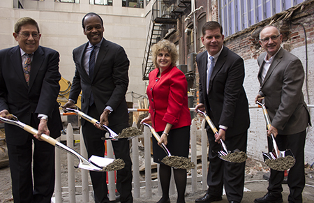 Jeffrey Greenhawt, Lee Pelton, Stephanie Pollack, Marty Walsh, and Bill Linehan 