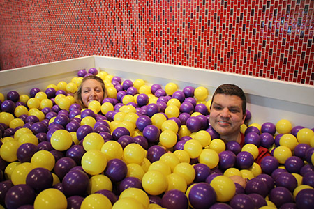 Students in the ball pit at the Fresh Check Fair