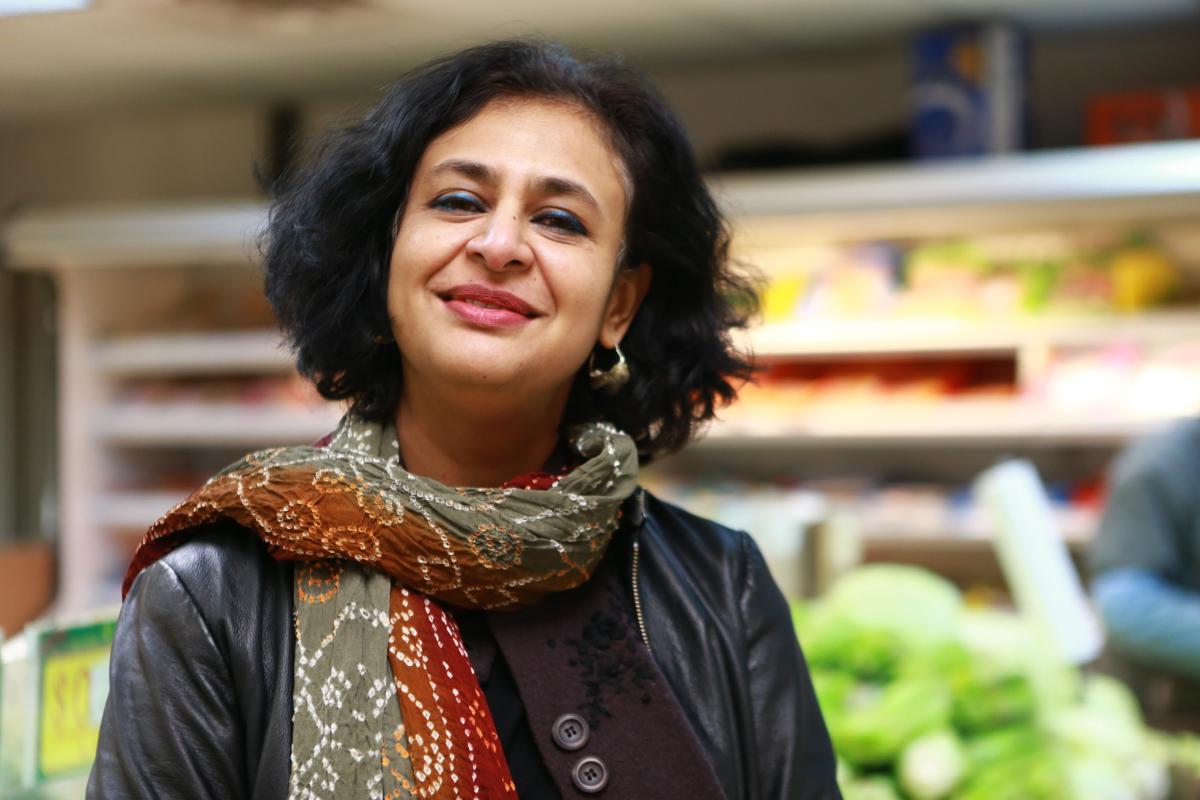 Tulasi Srinivas in a supermarket