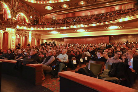 Crowd watches stage at Cutler Majestic Theater