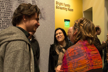 Barbara Kopple speaks with crowd